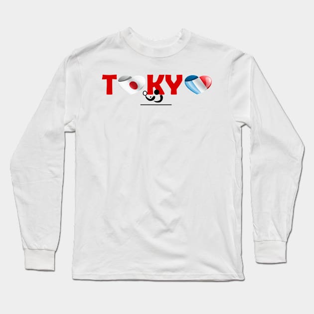 Sports games in Tokyo: Table tennis team from France (FR) Long Sleeve T-Shirt by ArtDesignDE